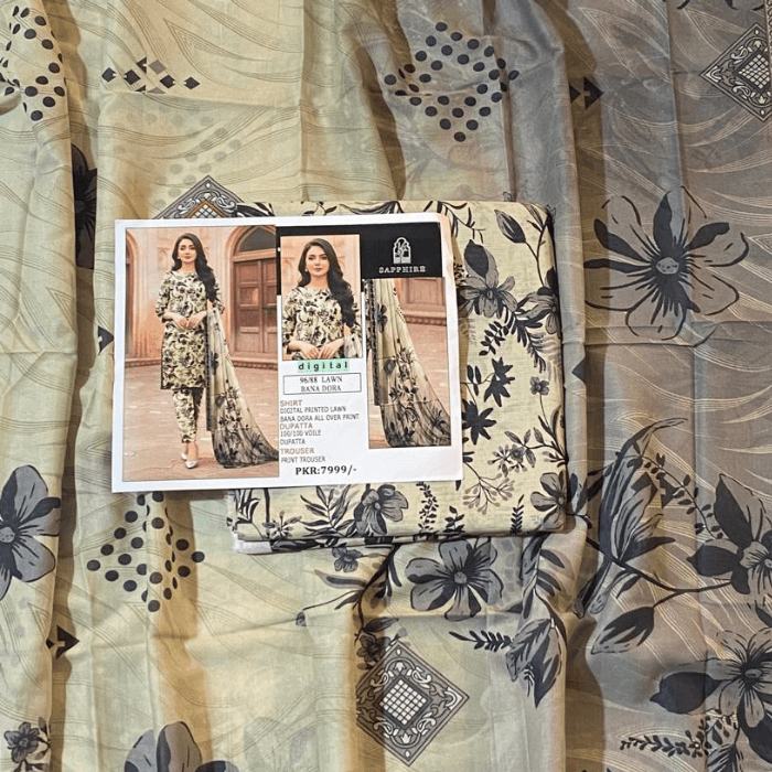 Sapphire Bana Dora Lawn 3PC